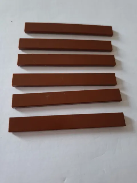 No 367.   6x Lego Tile 1x8.  4162 Brown