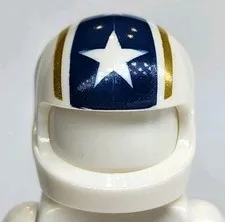 NEW LEGO® White Minifigure Headgear Helmet Motorcycle  white Star Blue Gold 