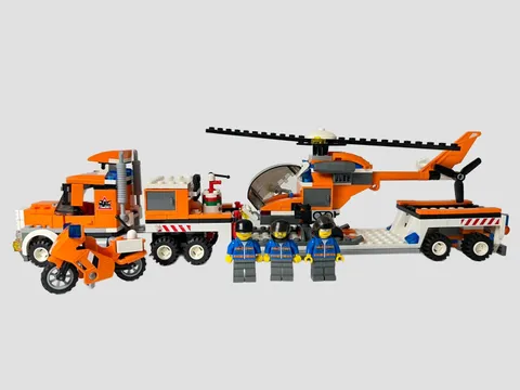 LEGO City 7686 Helicopter Transporter 2009 Retired Complete w/ Minifigs Manual