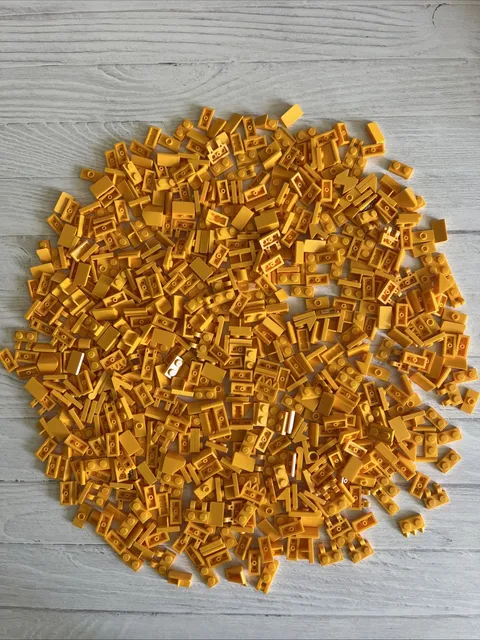 LEGO BRIGHT LIGHT ORANGE LOT 630 PCS 1X2 PLATE CENTER STUD CLIP SLOPE VARIETY