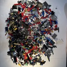 4.5 LB Genuine LEGO Bulk Lot Mixed Bricks Parts Pieces Plates Wheels Colors