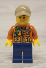 Lego cty0820 City Jungle Explorer Dark Orange Jacket Pouches Minifigure READ!