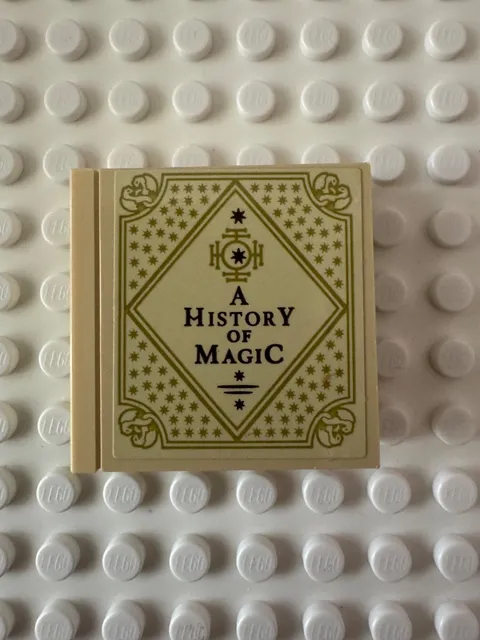 LEGO Brick 1 x 4 x 3 with Black 'A HISTORY OF MAGIC' and Gold Ornate 49311pb041