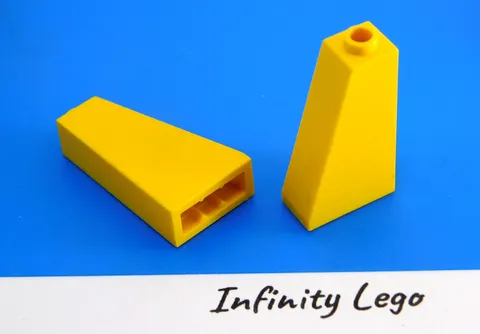 6 LEGO Yellow Slope 75 Degree 1 x 2 x 3 with Hollow Stud (4460) - 6 Pieces