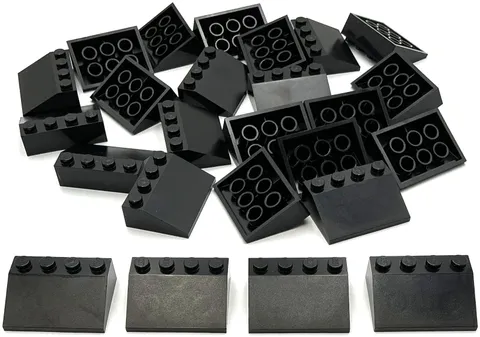 Lego 25 New Black Slopes Sloped 33 3 x 4 Pieces
