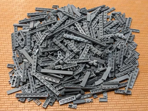 LEGO 700pcs Dark Bluish Gray Small Mix Tiles Lot Plates 1x1 1x2 Detail Finishing