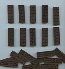 LEGO x 20 Dark Brown Plate 2 x 6 3795
