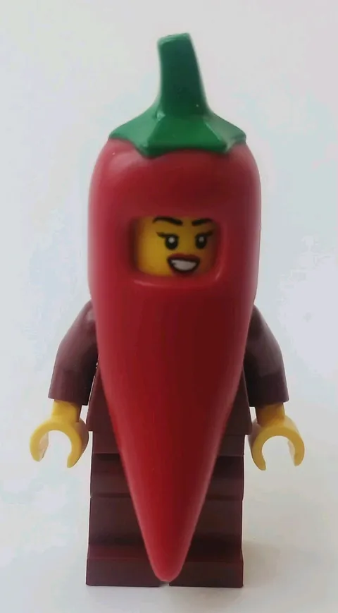 LEGO New Chili Pepper Costume Minifigure Retired Series 22 Display Two Faces