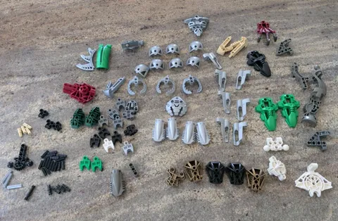 Lot Lego Bionicle Parts Misc White Vahiki, Green Rahlesh, Norilk 8619 8589 8763