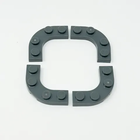 68568 LEGO Parts Plate 3x3 Round Corner w/ 2x2 Cutout DARK BLUISH GRAY (4)