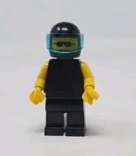 Lego Minifigure Vintage Lego #1959 Black Outfit With Helmut 