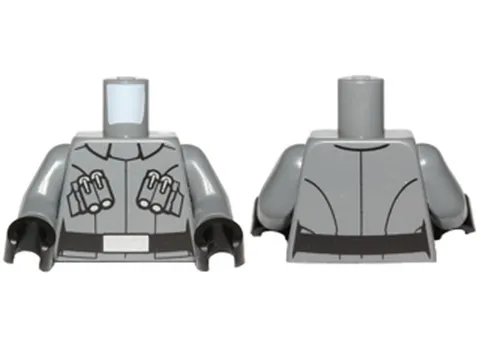 LEGO Dark Bluish Gray Torso SW First Order Officer Male Uniform Shirt with Colla