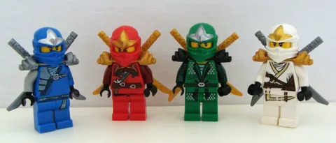 Lego Ninjago ZX Minifigure Lot Of 4 Jay Kai Lloyd Zane READ Torso Crack On Lloyd