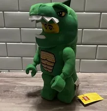 LEGO Minifigure Lizard Dragon Dino Guy Plush Stuffed Doll Manhattan Toy 14" NWT