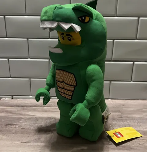 LEGO Minifigure Lizard Dragon Dino Guy Plush Stuffed Doll Manhattan Toy 14" NWT