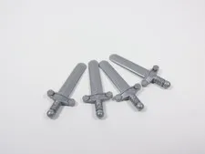 LEGO 4 Flat Silver Swords Weapon Minifig S3