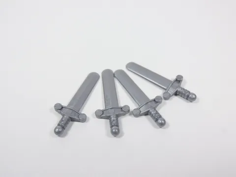 LEGO 4 Flat Silver Swords Weapon Minifig S3