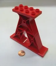 Lego Duplo 1 RED CARRIER COLUMN POST SUPPORT BRIDGE STAND PILLAR MAST TRAIN