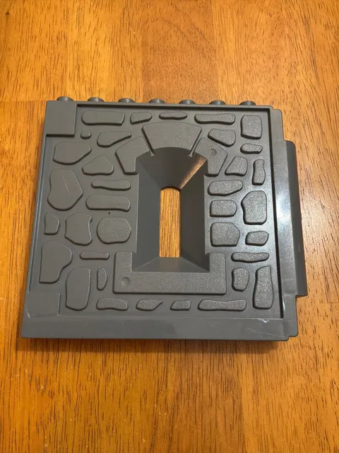 LEGO DUPLO Knight Building Castle Dark Grey Wall Window Rock Pattern 1x8x8 2004