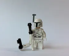 Lego Boba Fett White Minifigure Star Wars prototype sw0631 bounty hunter rare