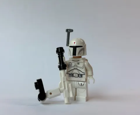 Lego Boba Fett White Minifigure Star Wars prototype sw0631 bounty hunter rare
