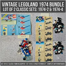 LEGO Vintage 1989 Lot 1974-2 Flycracker & 1974-4 Star Quest Complete