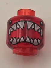 LEGO Minifigure Head Alien with Black Eyes, Large Open Shark Mouth