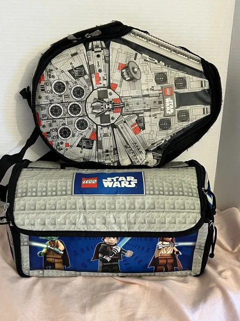 Lego Star Wars Battle Bridge Zipper Bin Storage & Millennium Falcon Case