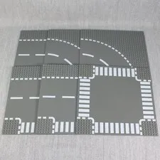 LEGO BASE PLATES 6x Boards 32x32 Studs Grey Road City Vintage 2000s Mixed Lot