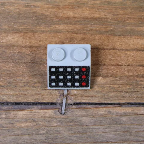 Lego 3039p32 Old Light Gray Slope 45 2 x 2 with 12 Buttons and 3 Red Lamps Qty 1