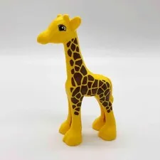Lego Duplo 4" Yellow GIRAFFE w/ Brown Spots Minifigure Toy Wild Animal Zoo Piece