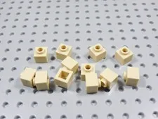 LEGO Lot of 12 Tan 1x1x2/3 Bricks w/ Open Stud BD