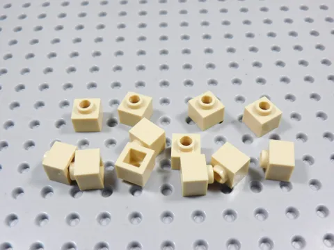 LEGO Lot of 12 Tan 1x1x2/3 Bricks w/ Open Stud BD