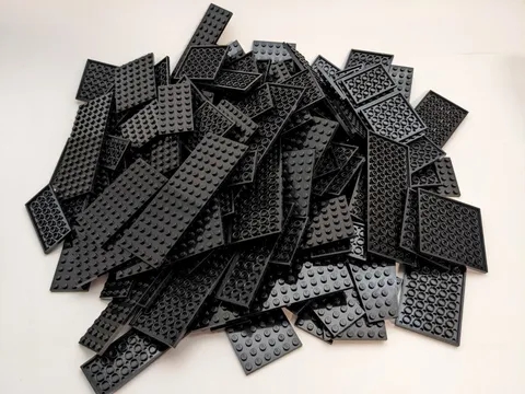 LEGO 170pcs 4x4 4x6 4x8 6x6 4x10 Black Baseplates Mix Bulk Lot Plates Base