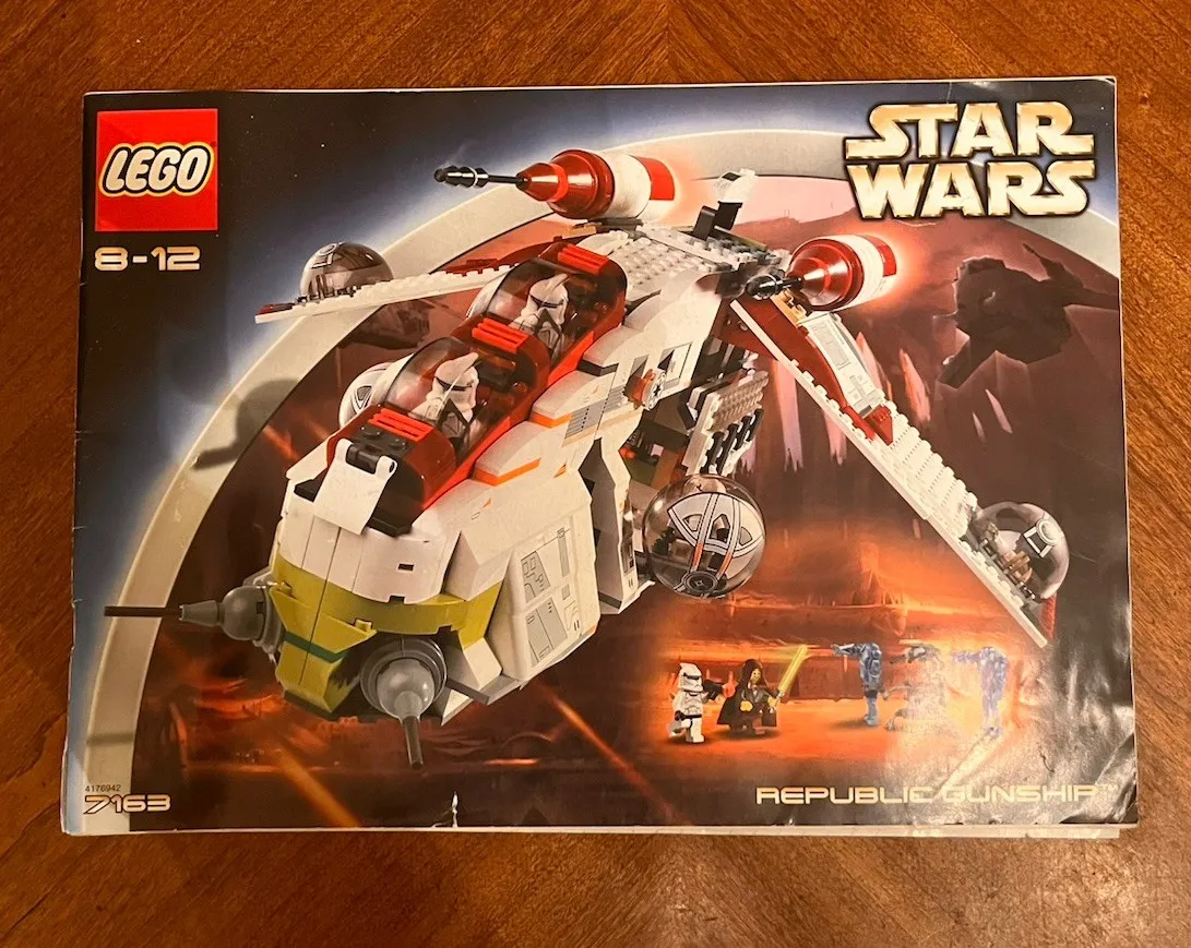 LEGO Star Wars 7163 Republic Gunship Instruction Manual Book Only 2002