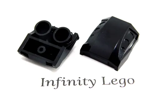 6 LEGO Black Slope Curved Top 2 x 2 x 1 Dimples (44675 63277) - 6 Pieces
