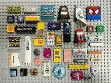 Lot Of 10 Oz Lego Random Color Shape Bricks Blocks With Stickers Pictures