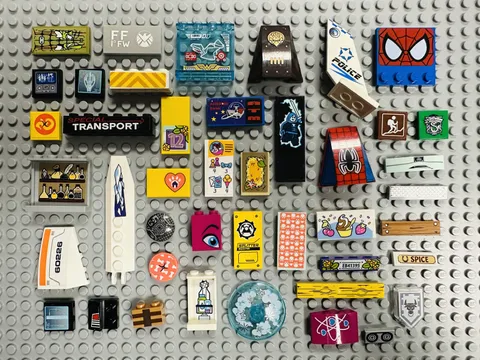 Lot Of 10 Oz Lego Random Color Shape Bricks Blocks With Stickers Pictures