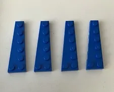 LEGO 4x NEW Pieces Plate 2x6 w/ Angle/Wedge Left BLUE #78443