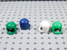 LEGO Lot of 4 Space Helmets Minifig Green Dark Blue White Bright Green BJ