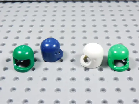 LEGO Lot of 4 Space Helmets Minifig Green Dark Blue White Bright Green BJ