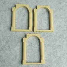 LEGO 40066 Door Frame 1 x 6 x 7 Arched with Notches and Rounded Pillars Tan x3