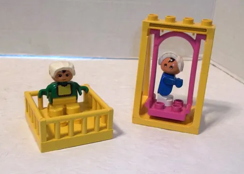 2 Lego DUPLO Babies Toddlers + playpen & swing