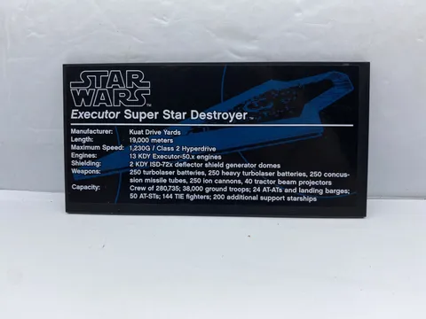 Lego Star Wars 10221 Super Star Destroyer Executor Info Display Plate W Sticker