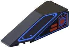 Lego 1x 2507pb04 Windscreen 10 x 4 x 2 1/3 Canopy w/ Blue Outlines & Red Square