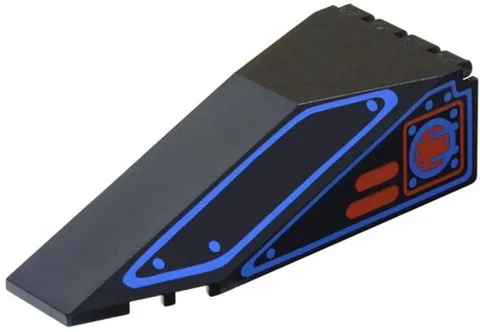 Lego 1x 2507pb04 Windscreen 10 x 4 x 2 1/3 Canopy w/ Blue Outlines & Red Square