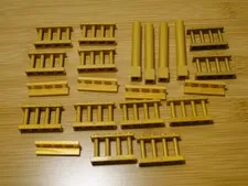 Lego Pearl Gold Fence Prison Bars Pillar Lot Metallic Gold