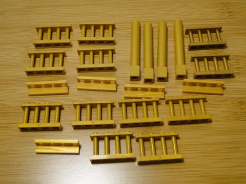 Lego Pearl Gold Fence Prison Bars Pillar Lot Metallic Gold