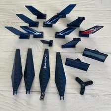 LEGO DARK BLUE LOT 18 PC PLANE TAIL FIN PROPELLER BLADE VARIETY BUILDING PIECES