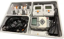 LEGO Mindstorms EV3 + NXT and motors + sensors and cords.